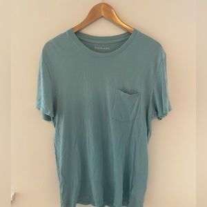Everlane Men's Teal Made In USA Pocket Tee Medium